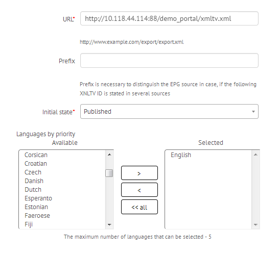 Comment ajouter et configurer l'EPG du canal, en utilisant le fichier xml?