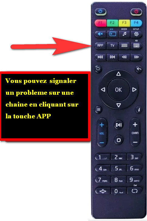 APPUYEZ SUR LA TOUCHE APP DE VOTRE MAG POUR SIGNALER UN PROBLEME SUR UNE CHAINE TV